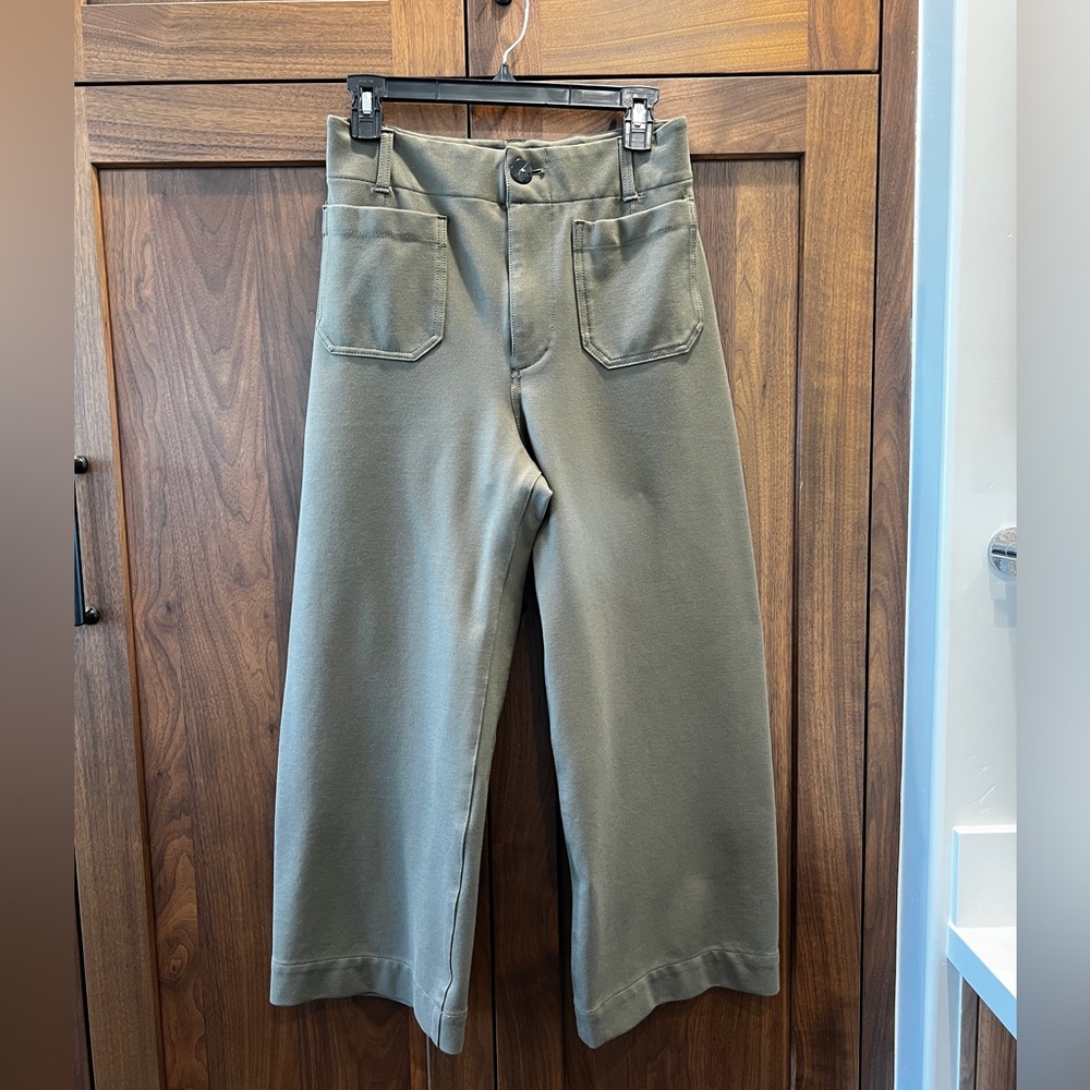 Anthropologie Maeve Colette Olive Green Cropped Pants Size 28